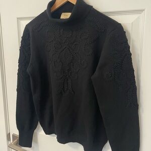 ~Elie Tahari Embroidered Turtleneck Sweater~